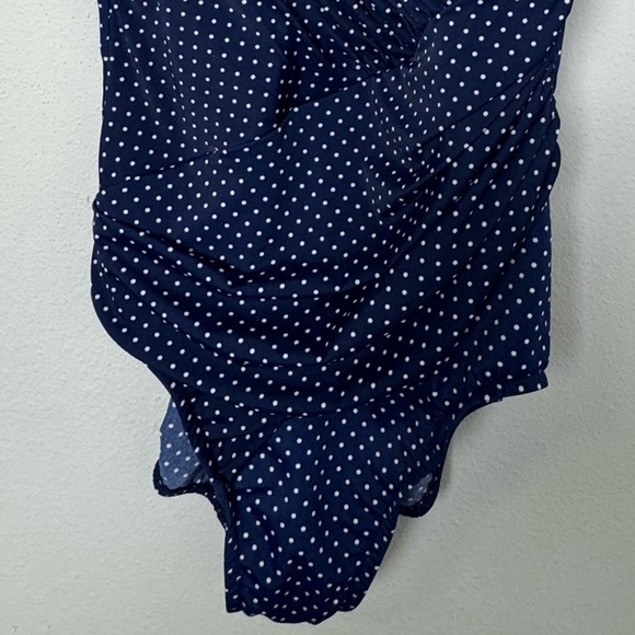 NWOT Miraclesuit Oceanus‎ One Piece Pin Point Shaping Swimsuit Midnight Navy 14 - Picture 6 of 13